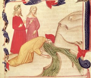 Dante reinigt sich vor dem Eintritt ins Paradies, aus Die Göttliche Komödie von Dante Alighieri (1265-1321)
