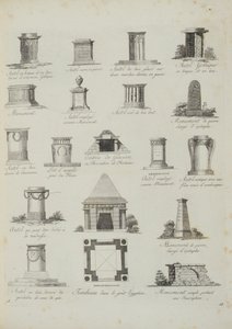 Entwürfe für Gartenschmuck, aus Ein Kompendium von Zeichnungen, von J.G. Grohmann, veröffentlicht 1805 von Italian School