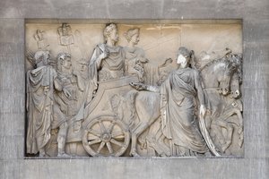 Detail des Friedensbogens, Mailand, Italien von Italian School