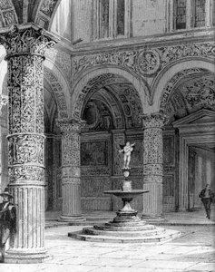 Detail des Innenhofs des Palazzo Vecchio von Italian School