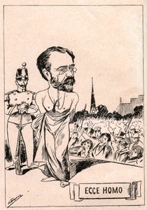 Dreyfus-Affäre - Émile Zola - Ecce Homo - Ein neuer Christus nach 1897 Jahren - Zeichnung veröffentlicht in der italienischen Zeitung „Il Fischietto“ 1898 von Italian School