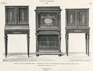 Ebenholzmöbel von Hunsinger und Wagner, Paris, Illustration aus L
