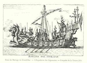 Hochzeitsfeiern des Großherzogs, Die Expedition der Argonauten, Eroberung des Goldenen Vlieses (Gravur) von Italian School