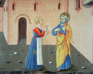Petrus verleugnet Christus zum zweiten Mal