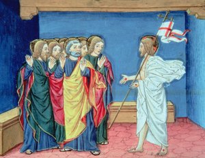 Fol.132va Der auferstandene Christus zeigt den Jüngern seine Hände und die Wunde in seiner Seite von Italian School
