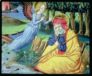 Fol.37v Ein Engel sagt Joseph, dass Maria schwanger ist von Italian School