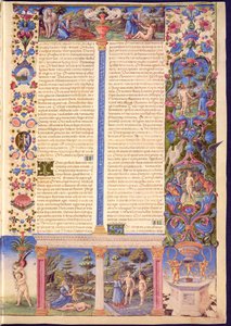 Fol.6r Genesis. Erschaffung von Adam und Eva, aus der Borso d