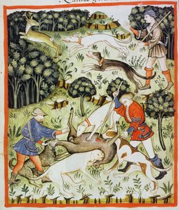Gazellenjagd, Illustration aus Tacuinum Sanitatis Codex Vindobonensis von Italian School