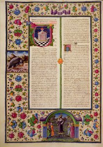 Eröffnung des Buches des Propheten Amos, aus der Borso d