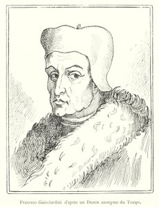 Francesco Guicciardini nach einer anonymen Zeichnung der Zeit (Gravur) von Italian School