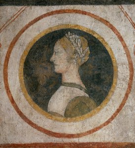 Fresko einer Frau der Familie Vismara, ehemals im Casa Vismara in Legnano von Italian School