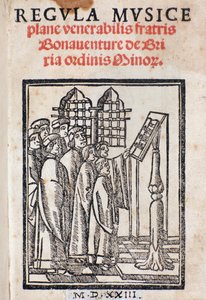 Frontispiz aus Regula musica von Bonaventura da Brescia (ca. 1452-ca. 1517)