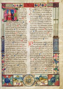 Frontispiz, aus einer Mariegola der Laiengilde von St. Rocco und St. Nikolaus