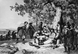 Giuseppe Garibaldi (1807-82) verletzt in der Schlacht von Aspromonte 1862