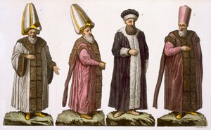 Großwesir, Caim-Mecam, Reis-Efendi und Khodjakian, Tafel 15 aus Teil III, Band I der Geschichte der Nationen, graviert von C. Botticella von Italian School