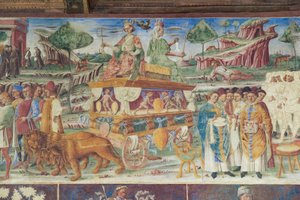 Halle der Monate, Nordwand: "Juli" mit dem Triumph von Jupiter und Kybele, ca. 1468-70
