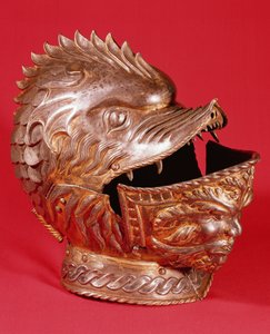 Helm mit dem Gesicht eines Monsters (Stahl) von Italian School