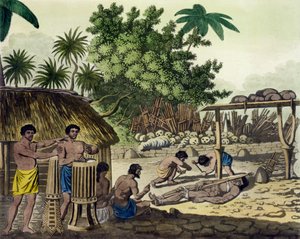 Menschenopfer in Otaheite, Tafel 84 aus Le Costume Ancien et Moderne, von Jules Ferrario, veröffentlicht ca. 1820er-30er Jahre