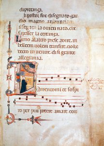 Illuminierte Seiten aus Lauda von Jacopone da Todi, Manuskript
