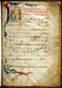 Illuminierte Partitur der Ambrosianischen Gesänge von Messale di Antonio da Vumate von Italian School