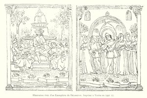 Illustration aus einem Exemplar des Decameron, gedruckt in Venedig 1492, I (Stich) von Italian School
