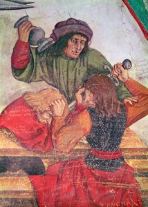 Innenraum eines Gasthauses (Detail) von Italian School