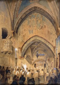 Innenraum des Sacro Speco, Subiaco, Italien