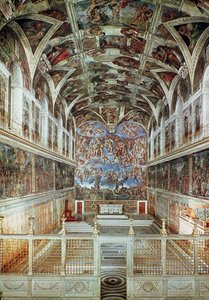 Innenansicht der Sixtinischen Kapelle (vor der Restaurierung) von Italian School