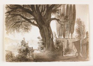 Italienische Landschaft mit Eiche, frühes 19. Jahrhundert