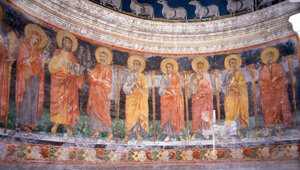 Jesus und Maria unter den zwölf Aposteln von Italian School