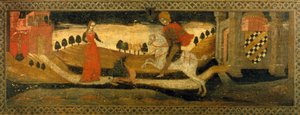 Ritter tötet einen Drachen in Anwesenheit einer Prinzessin von Italian School