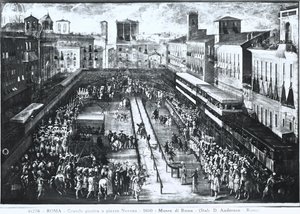 Großes Turnier auf der Piazza Navona, ca. 1610 von Italian School