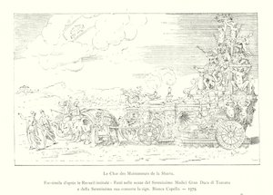 Der Wagen der Erhalter der Sbarra, Faksimile nach der Sammlung Festi nelle nozze del Serenissimo Medici Gran Duca di Toscana e della Serenissima sua consorte la sign, Bianca Capello von Italian School