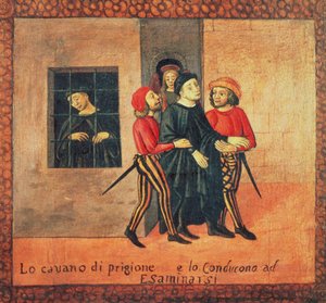 Leben von Antonio di Guiseppe Rinaldeschi - Vom Gefängnis zur Verhandlung gebracht (Detail) von Italian School