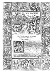 Livys Geschichte Roms, fol. 1 Roma Caput Mundi, Ausgabe veröffentlicht in Venedig, 1520