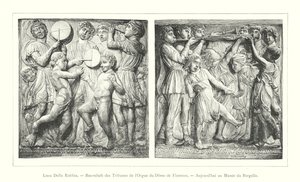 Luca Della Robbia, Basreliefs der Tribünen der Orgel des Doms von Florenz, heute im Bargello-Museum (Stich) von Italian School