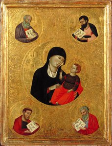Madonna und Kind mit den vier Evangelisten von Italian School