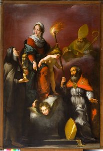 Madonna mit Kind und den Heiligen Klara, Ambrosius und Erasmus, ca. 1625
