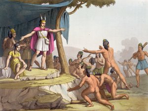 Manco Capac und Königin Mama Ocllo versammeln die Wilden, um 1820 von Italian School