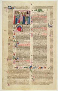 Marlay Cutting IT.7: Blatt mit Miniatur aus Gratians Decretum, das den Fall des Abtes zeigt, der zum Bischof gemacht wurde von Italian School