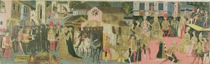Hochzeitszeremonie, gemalt auf Cassone-Panel, Florentiner Schule, ca.1430