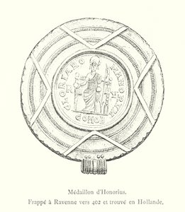 Medaillon von Honorius, geprägt in Ravenna um 402 und in Holland gefunden von Italian School