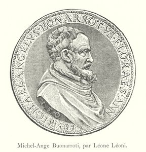 Michelangelo Buonarroti, von Leone Leoni (Stich) von Italian School