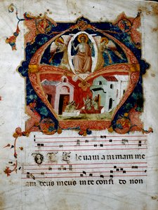 Miniatur des Jüngsten Gerichts aus einem Choralparchment von Italian School