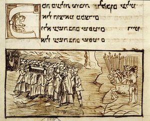 Ms.C.A.2795 Das jüdische Volk überquert das Rote Meer mit der Heiligen Lade, gefolgt von den Ägyptern, aus Die Geschichte des jüdischen Volkes