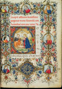 Ms 154 f.14r Anbetung des Christkindes, aus einem Stundenbuch, Italienisch