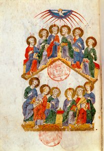 Ms 364 Pfingsten, aus dem Brevier von Monte Cassino von Italian School