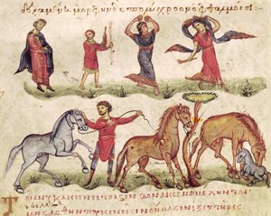 Ms Grec 479 Pferdetrainer, Illustration aus den Halieutica oder den Cynegetica von Oppian