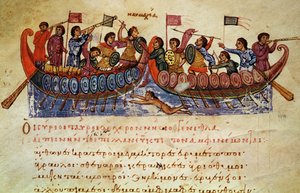 Ms Grec 479 Seeschlacht zwischen zwei Schiffen, Illustration aus der Halieutica oder der Cynegetica von Oppian