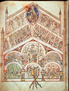 Die himmlische Stadt mit Christus auf dem Thron, Illustration zu einer Ausgabe des Originaltextes von Augustinus von Hippo von Italian School